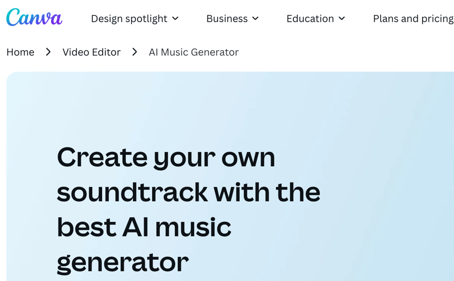 Canva music generator