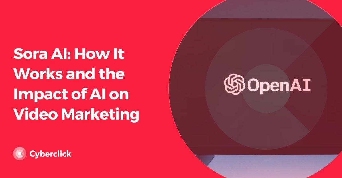 Cover photo for the article, featuring the article title and the logo of OpenAI, the owner of Sora