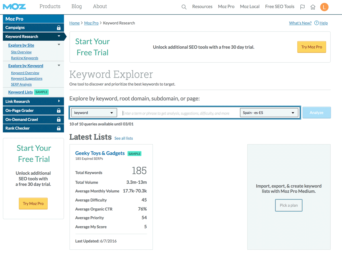  The Top 25 Tools for the Best Competitor Analysis: moz