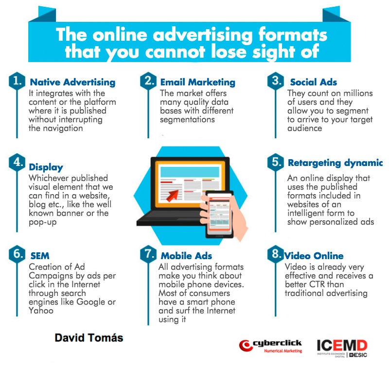 The 8 Types Of Digital Advertising Infographic 