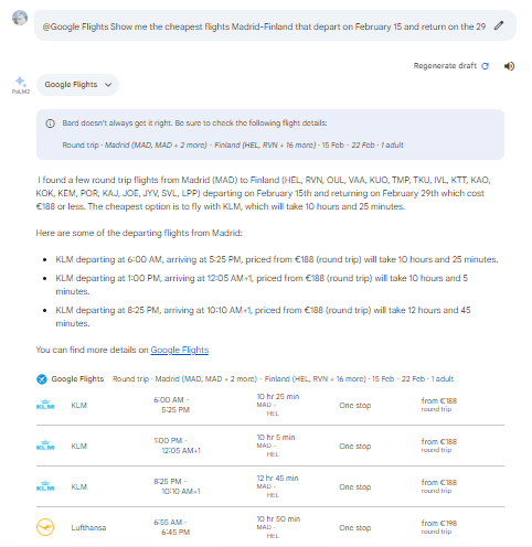 Gemini and google travel