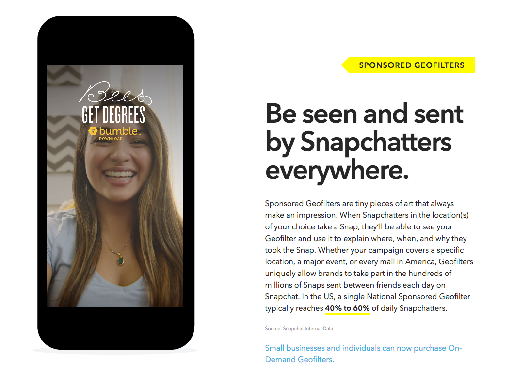 Sponsored Geofilters Advertising on Snapchat