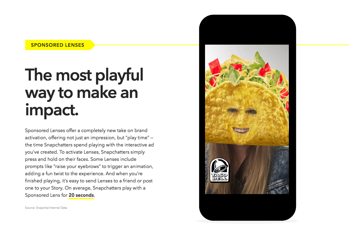 Sponsored Lenses Advertising on Snapchat