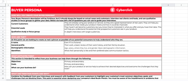 Excel Image Buyer Persona