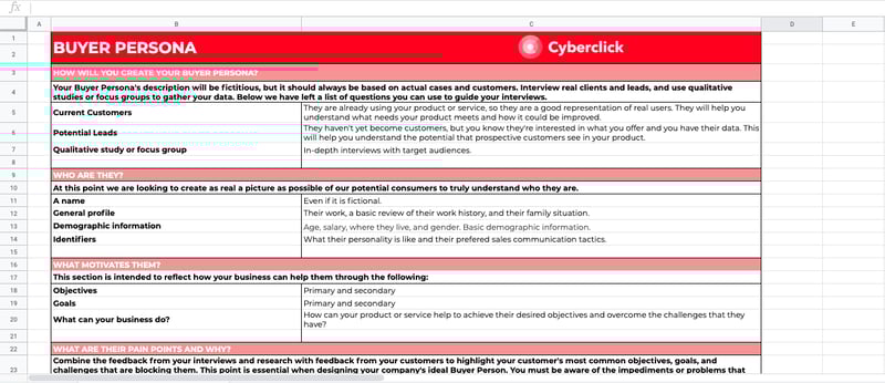 Excel Image Buyer Persona