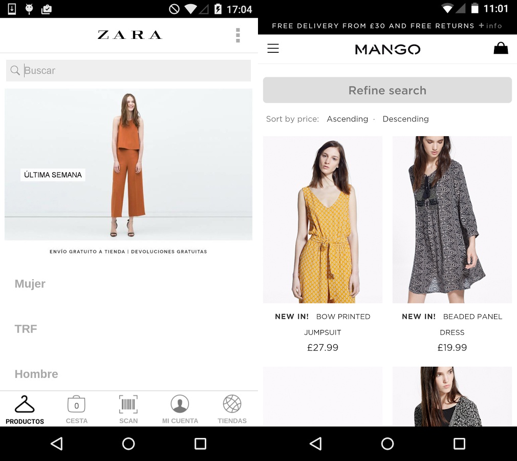 mango zara online shop