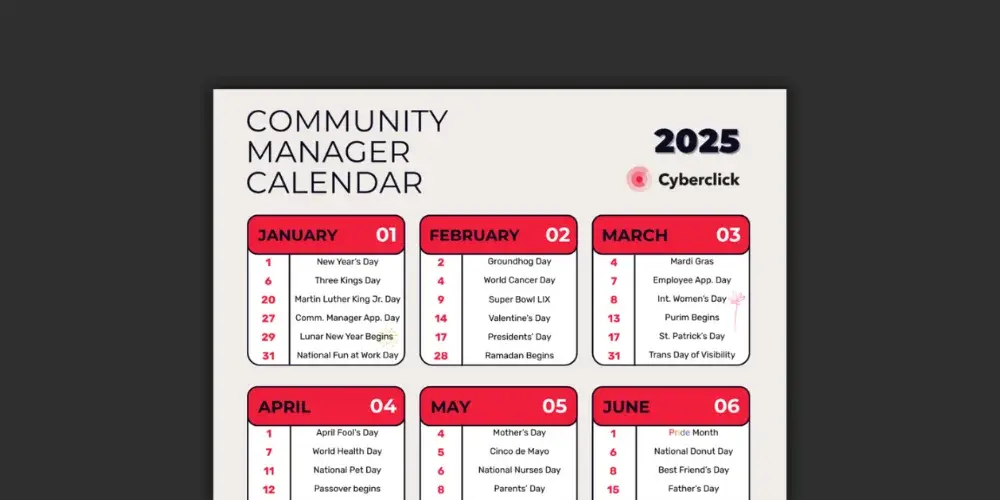 2025 Community Manager Calendar