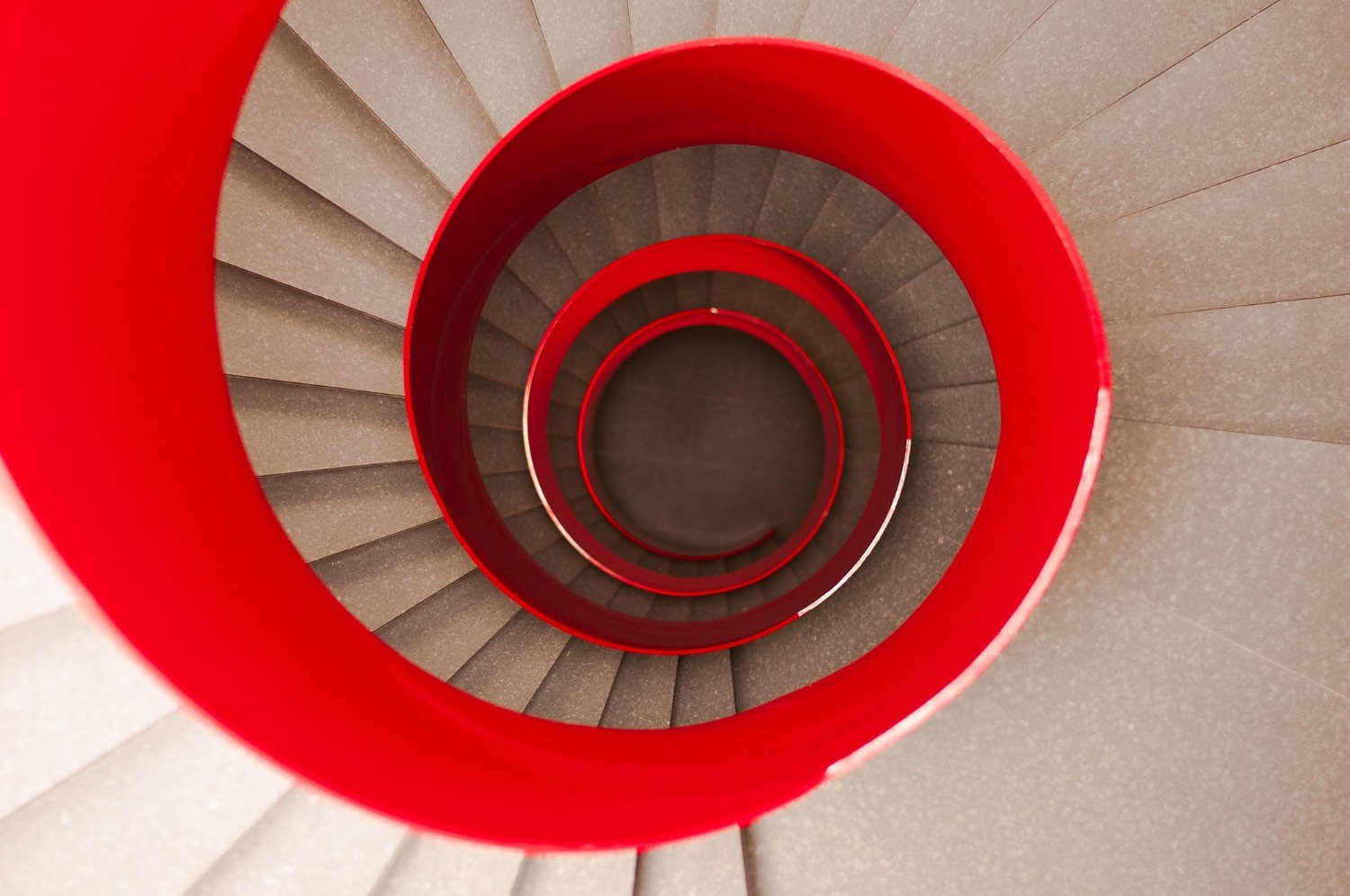 Red spiral staircase 